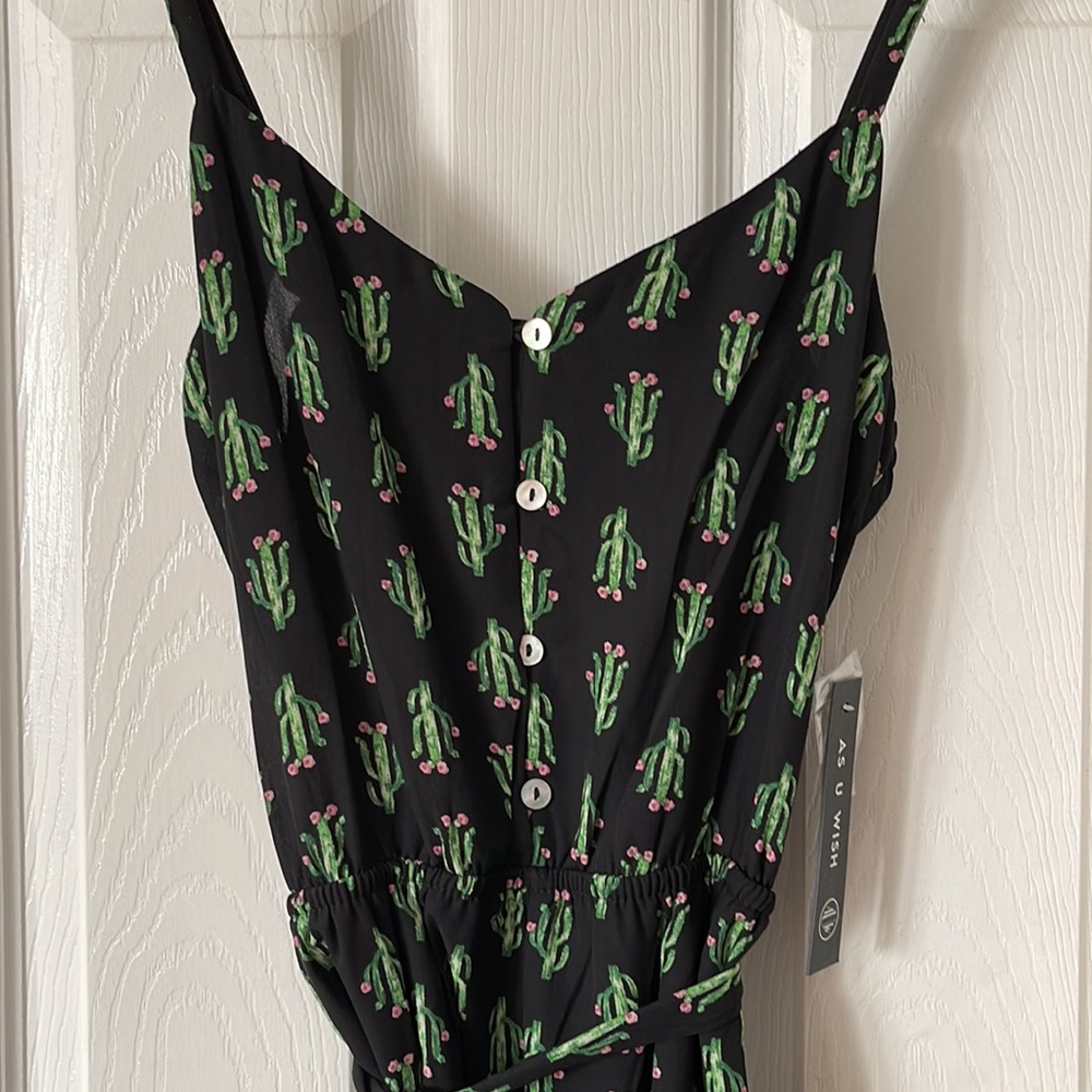 Black romper with desert print
